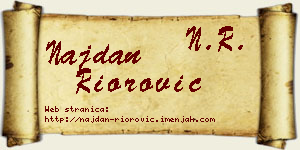 Najdan Riorović vizit kartica
